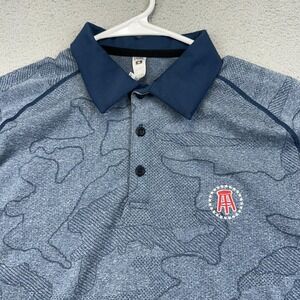 UNRL Golf Polo Shirt‎ Mens Medium Blue Camo Barstool Sports Performance Stretch